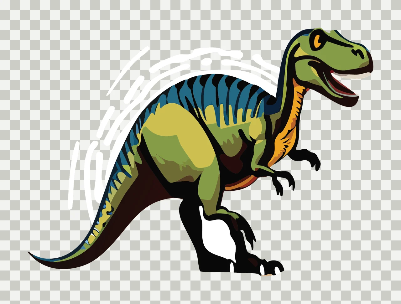 Dinosaur Tyrannosaurus Skeleton Silhouette Standing Profile jaw transparency and detail preview thumbnail