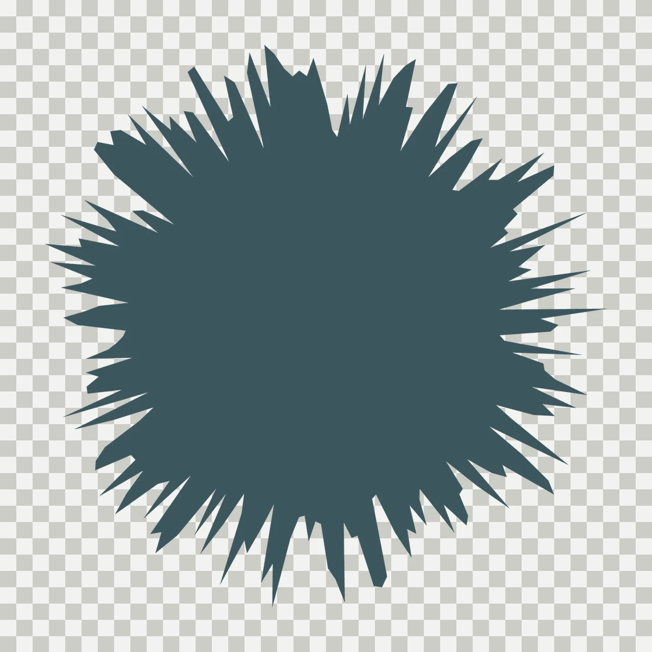 Spiky Black Round Sunburst Shape spikes circle abstract star transparency and detail preview thumbnail