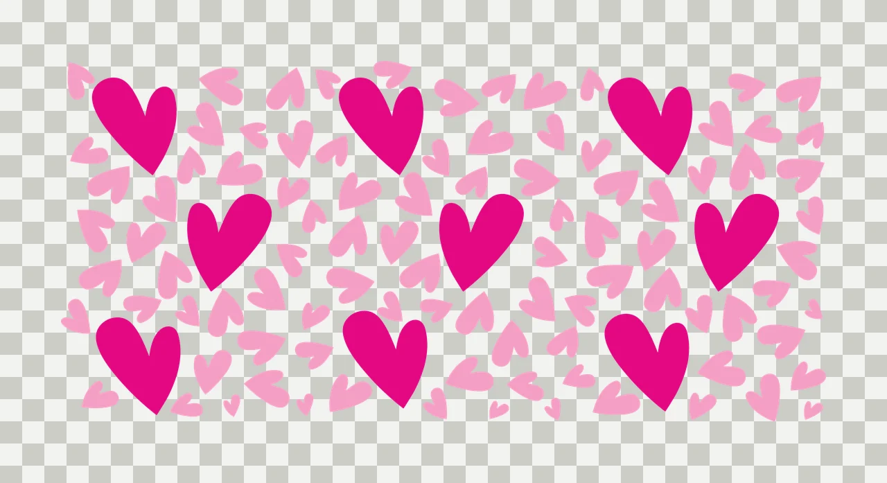 Can Glass Wrap Black Heart Shapes Pattern Backdrop hearts minimalist transparency and detail preview thumbnail