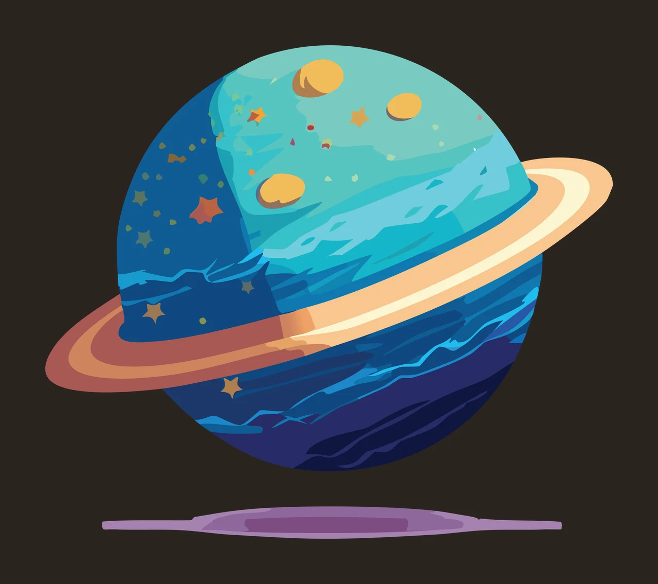 Space Black Circular Planetary Ring Graphic planet floating contrast preview thumbnail