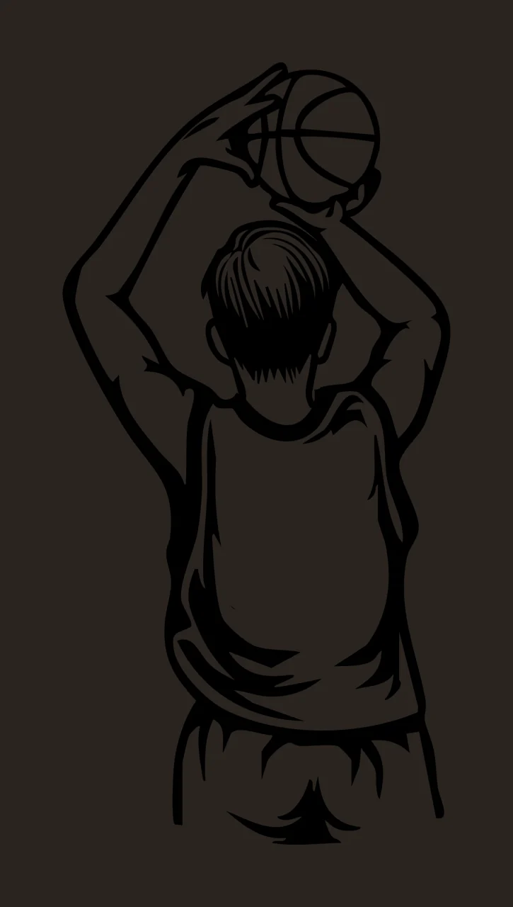 Basketball Player Ball Shooting Silhouette person arms tank top contrast preview thumbnail