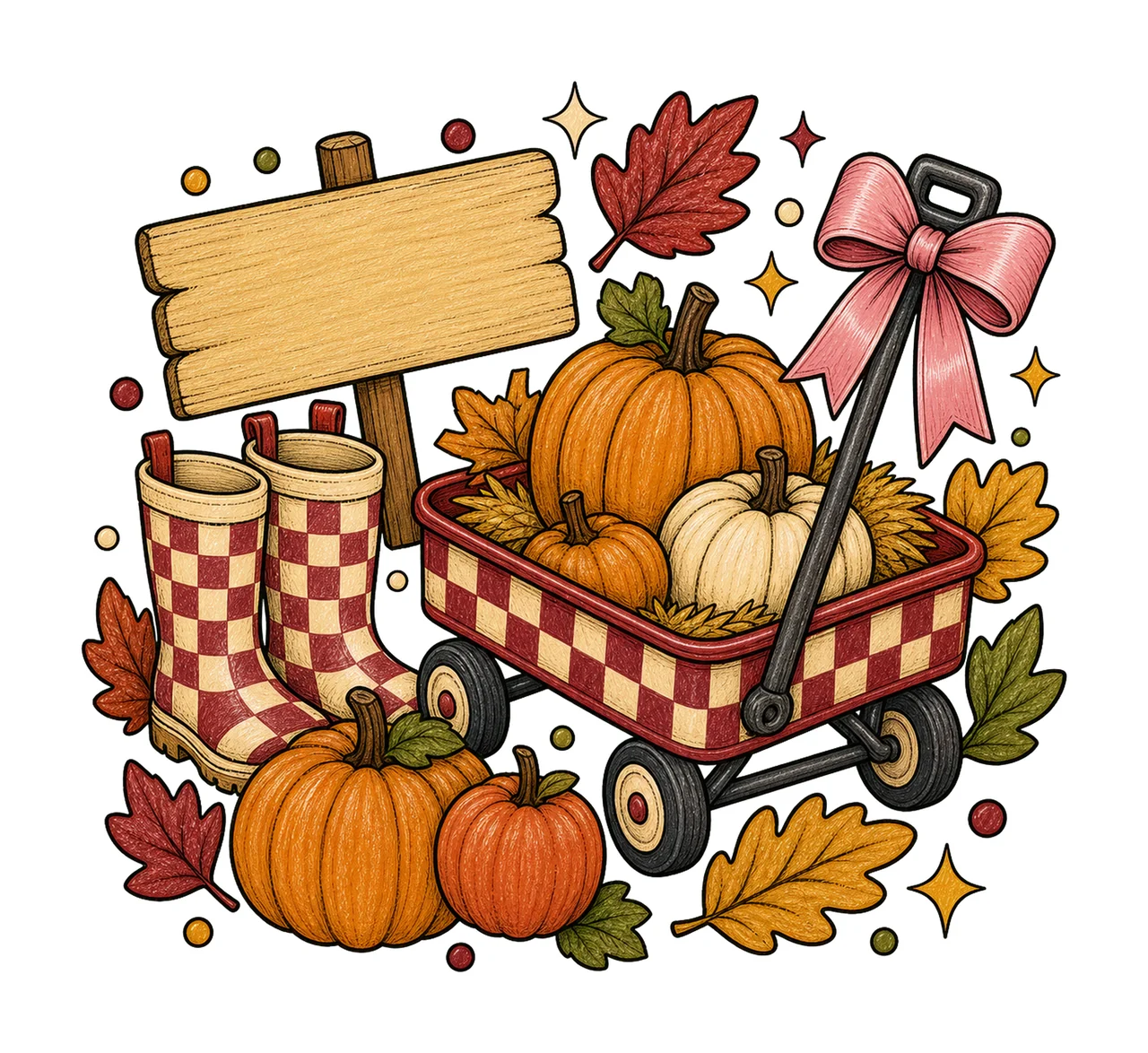 pumpkin patch 02 preppy checker sublimation instant shirt