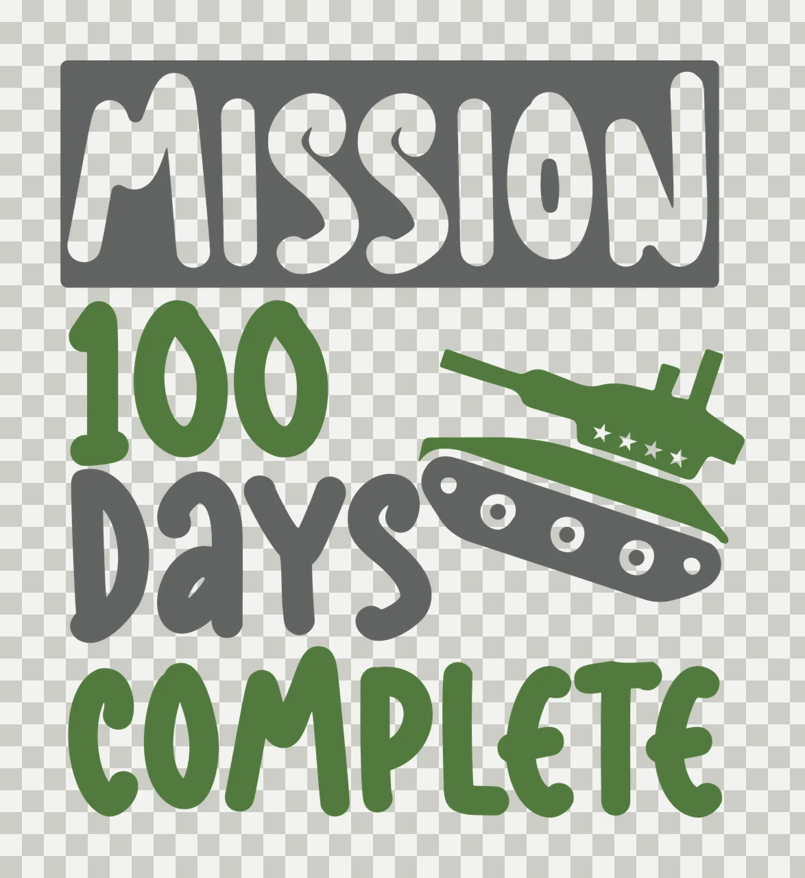 Mission 100 Days Complete Tank Graphic stars minimalist flat black and transparency and detail preview thumbnail