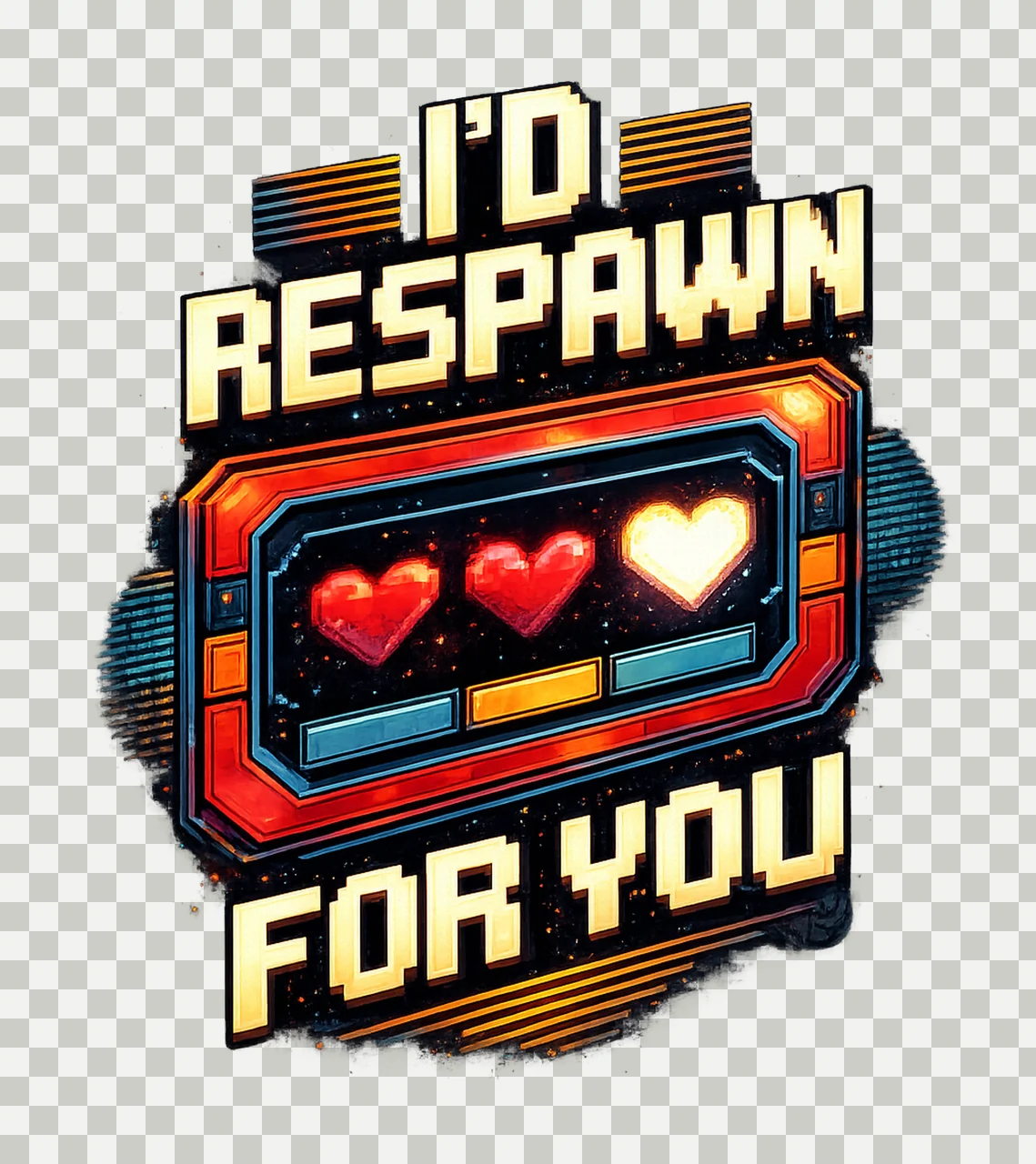 Id Respawn For You Funny Valentine Day Gamer Gaming Lover transparency and detail preview thumbnail
