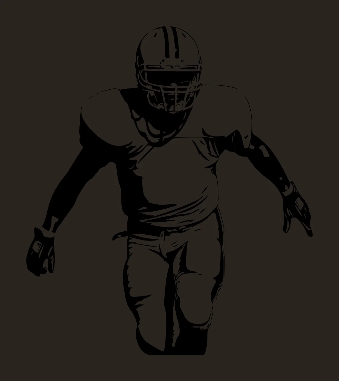 Football Player In Athletic Stance athlete standing helmet contrast preview thumbnail