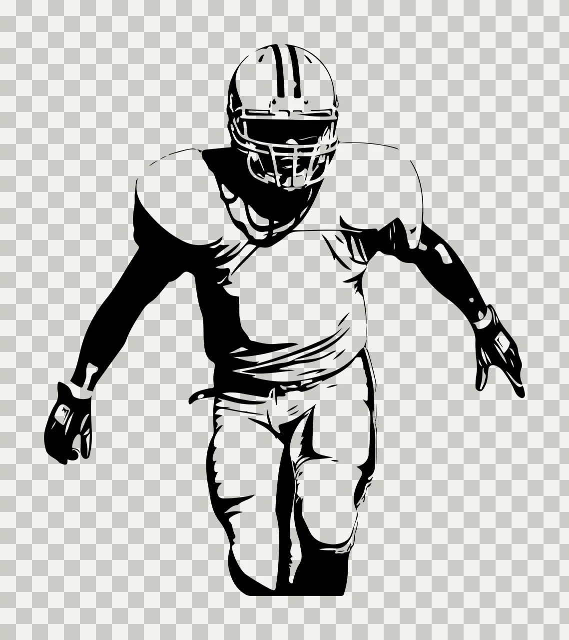 Football Player In Athletic Stance athlete standing helmet transparency and detail preview thumbnail