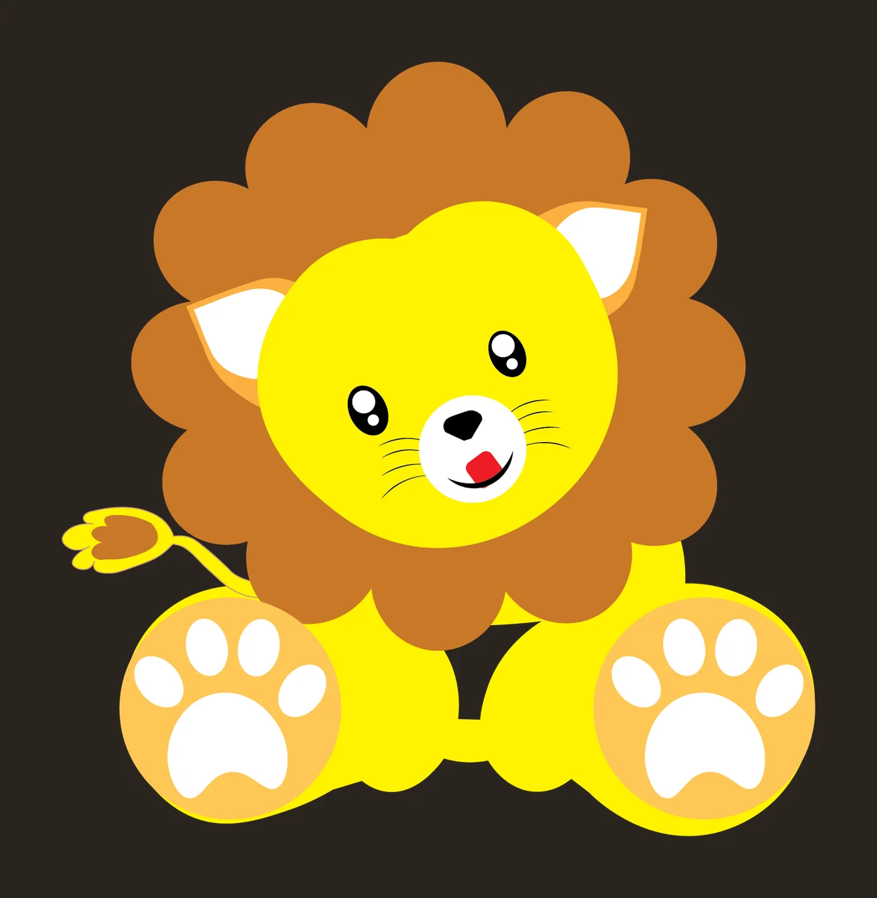 Animal Lion Silhouette Sitting On Ground mane tail black white contrast preview thumbnail