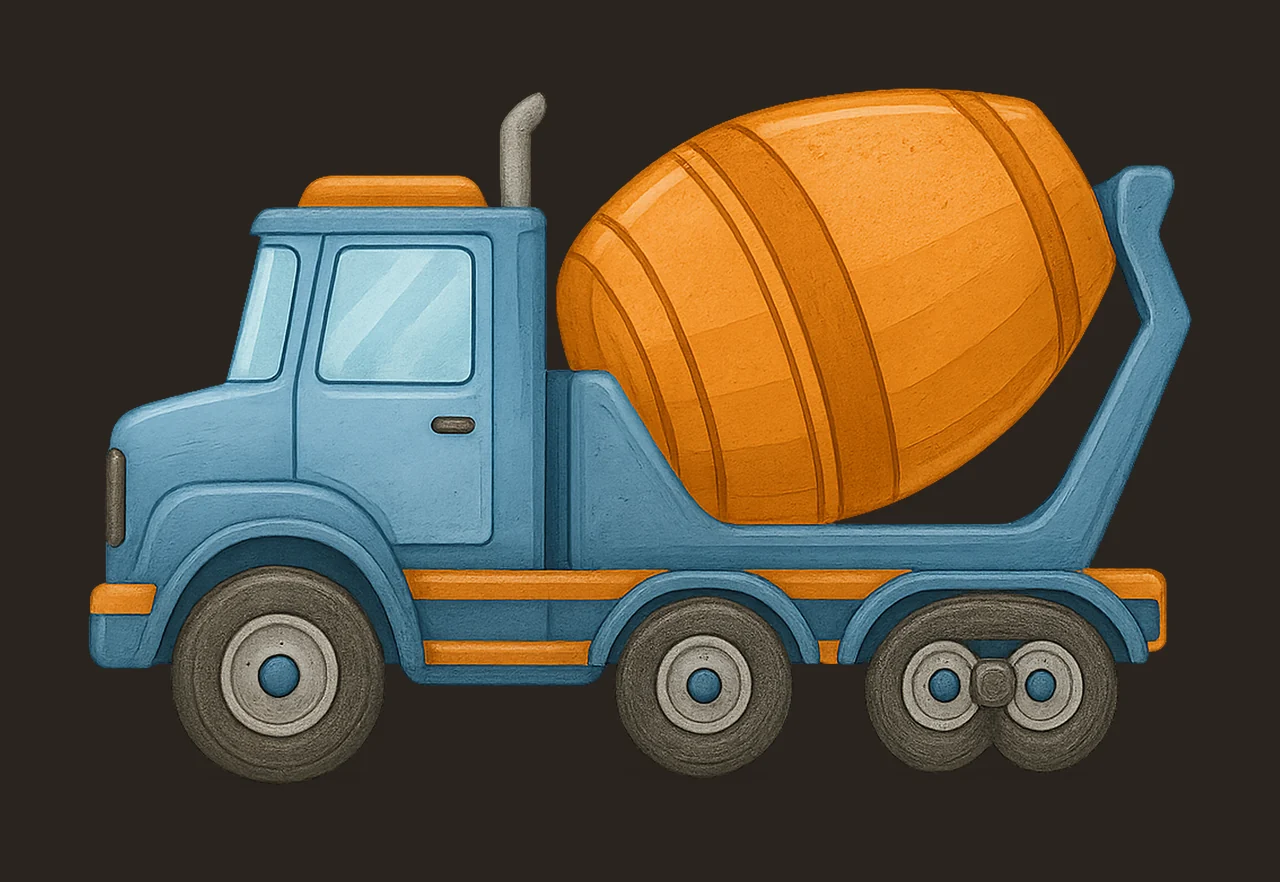 Watercolor Cement Mixer Design Painted Truck Sublimation contrast preview thumbnail