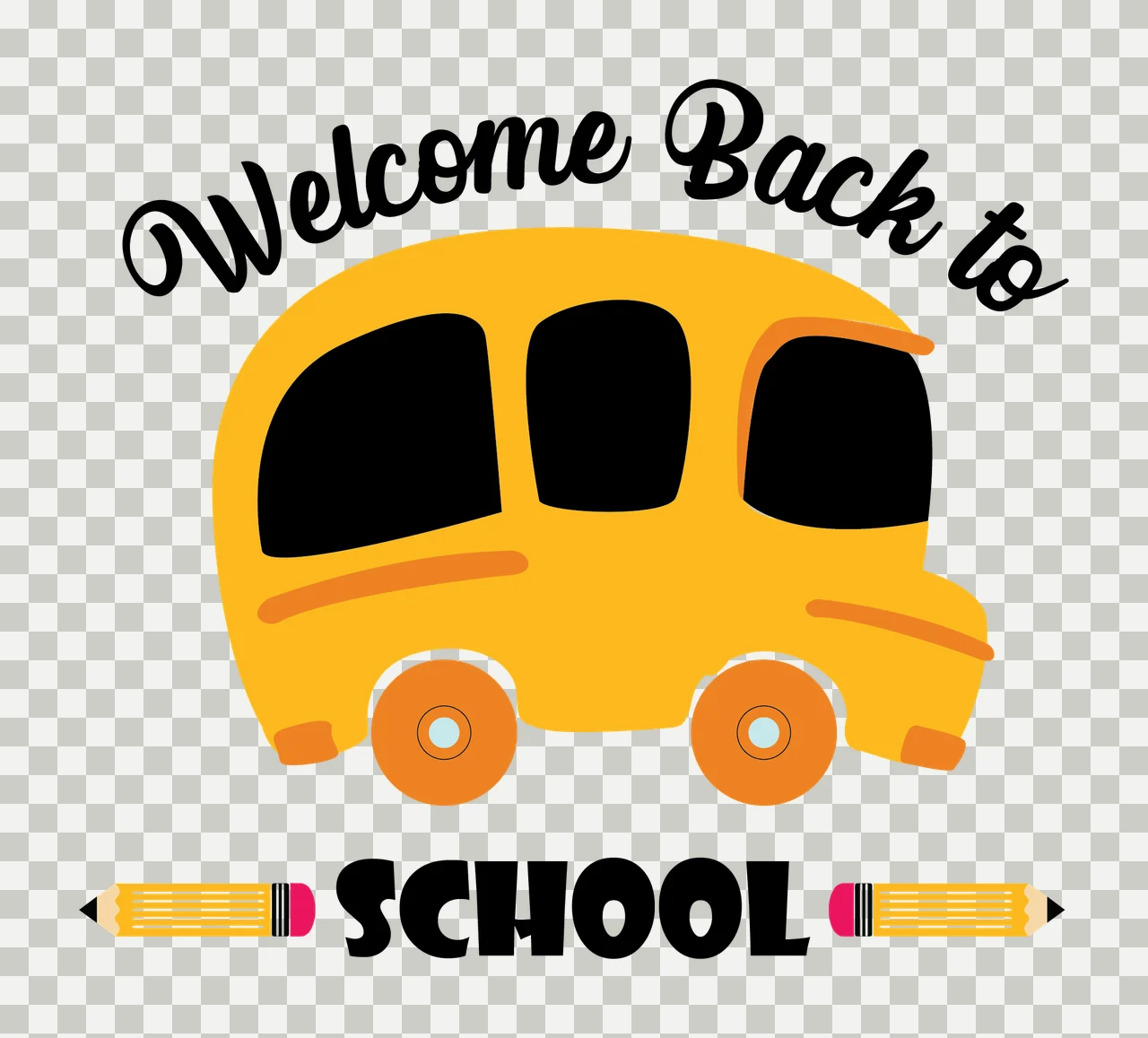 School Bus Silhouette pencils black white education 2 F16 back to Big transparency and detail preview thumbnail