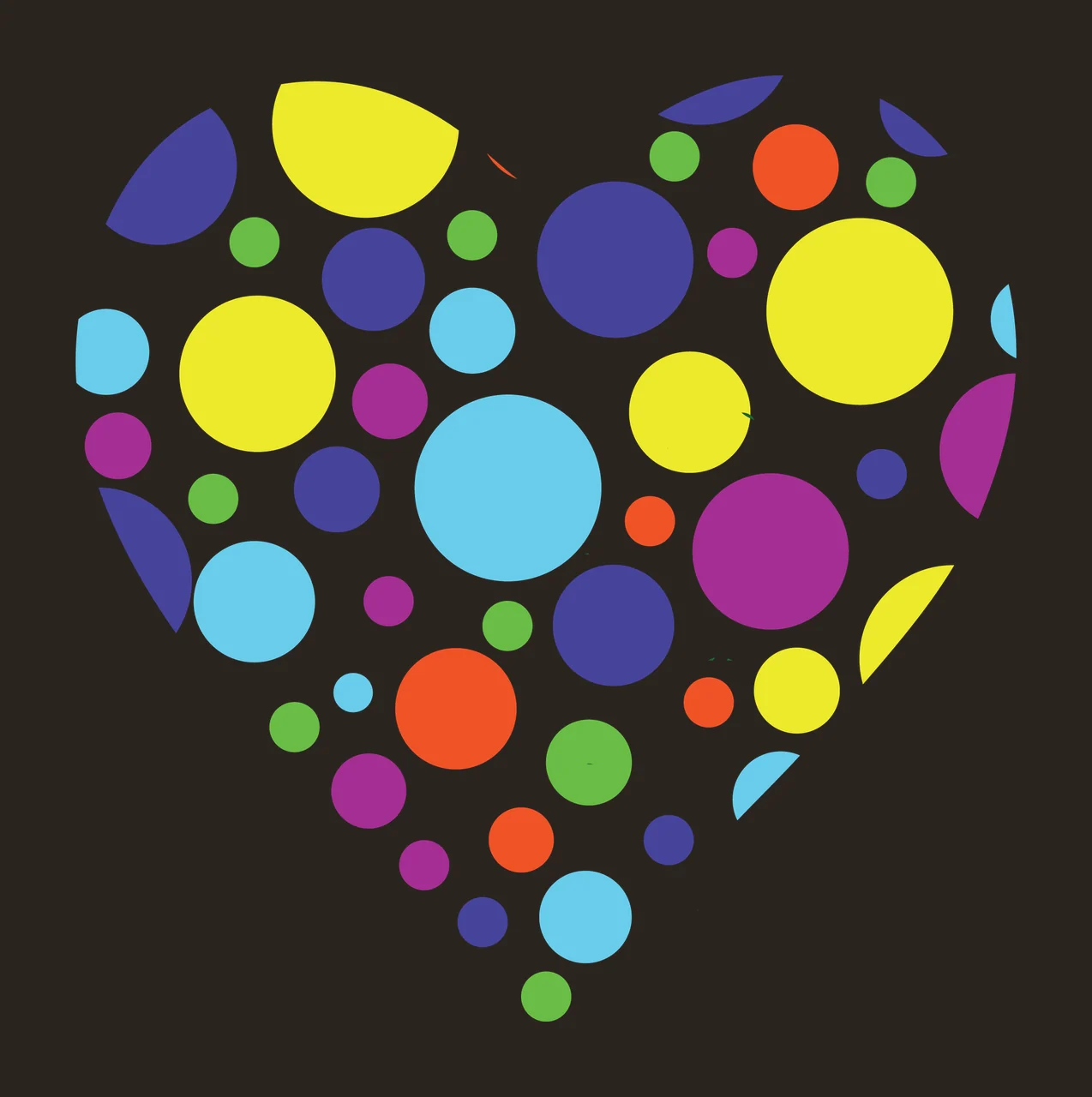 Heart With Circles And Outline In Black contrast preview thumbnail