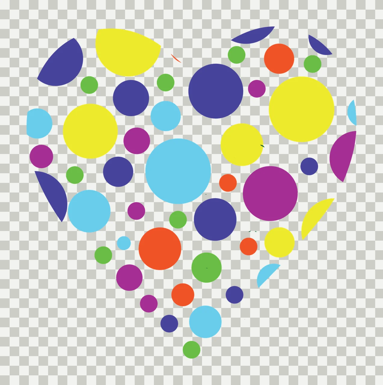 Heart With Circles And Outline In Black transparency and detail preview thumbnail
