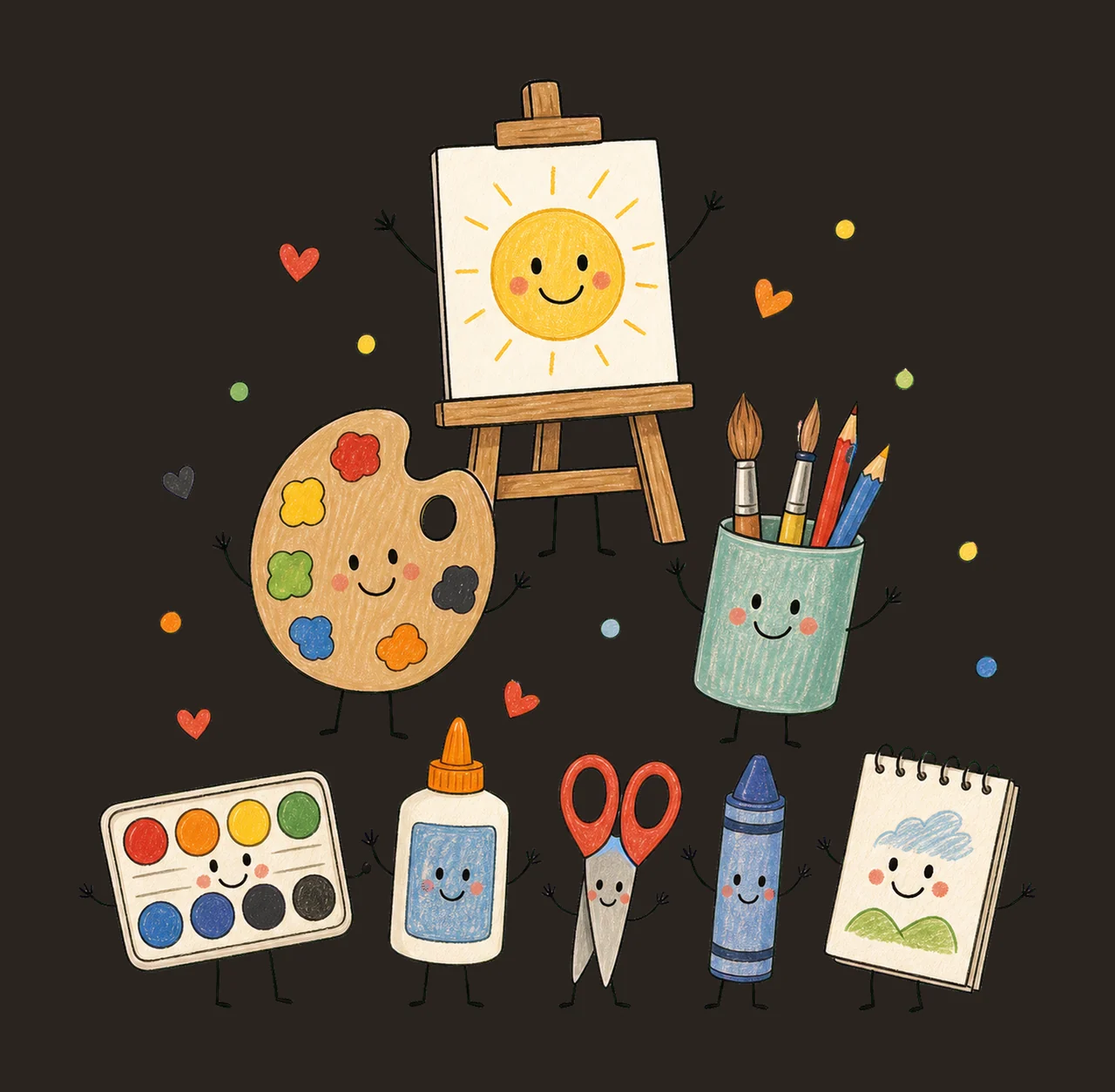 Art Teacher Doodle Art Teacher Crew Painting Variation B contrast preview thumbnail