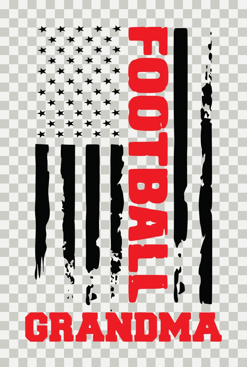Football Grandma Distressed Flag Graphic lettering stars stripes transparency and detail preview thumbnail