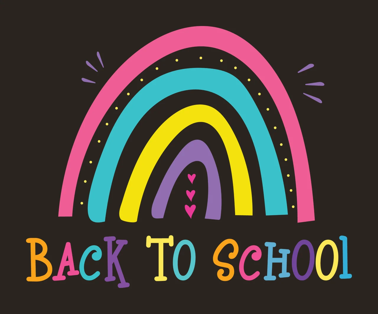 Back To School Colorful Rainbow contrast preview thumbnail