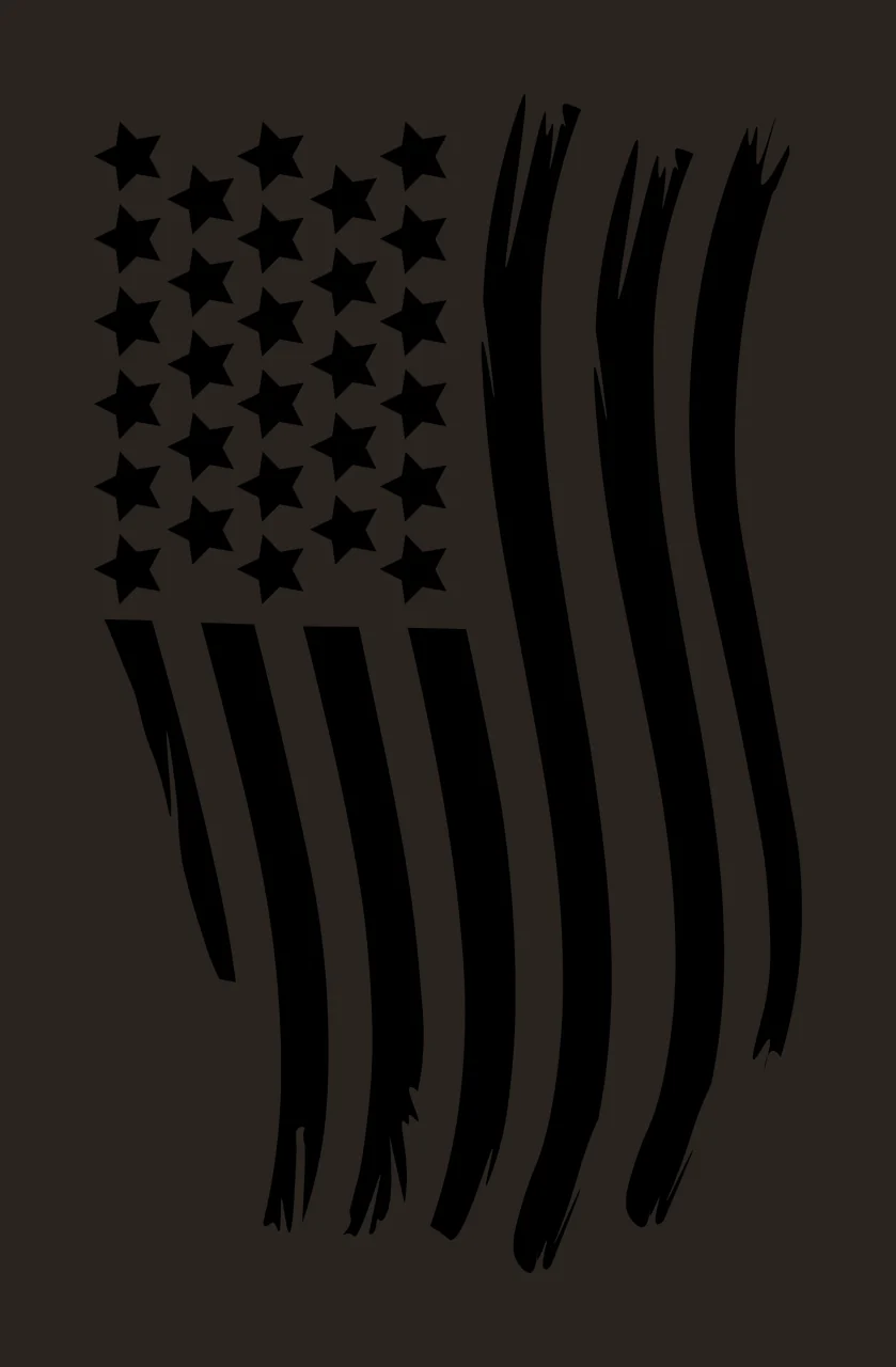 Black Flag Vertical Wavy Silhouette Design waving stars stripes contrast preview thumbnail