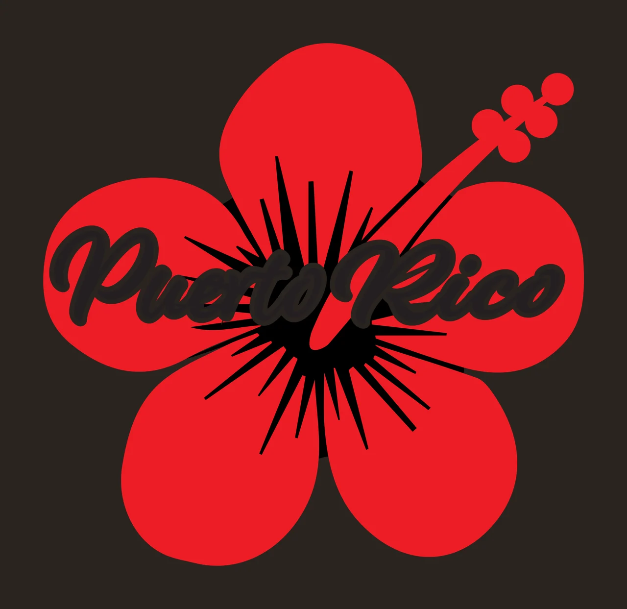 Puerto Rico Flower Graphic Silhouette petals stamen black petal contrast preview thumbnail