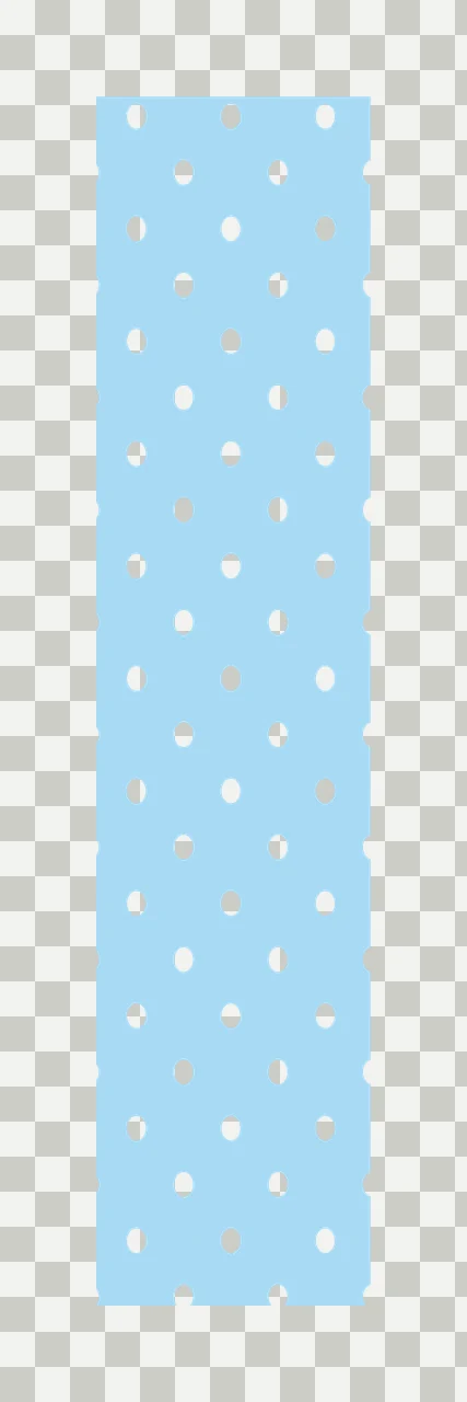 Polka dot pattern strip Illustration with white polka dots, light blue rectangle, vertical banner and dotted pattern in sky blue transparency and detail preview thumbnail