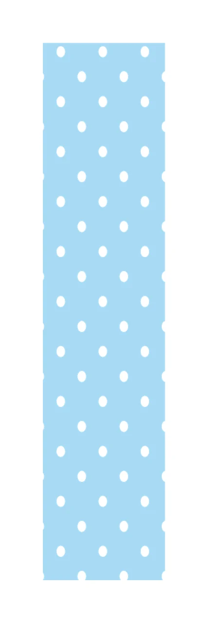 Polka dot pattern strip Illustration with white polka dots, light blue rectangle, vertical banner and dotted pattern in sky blue