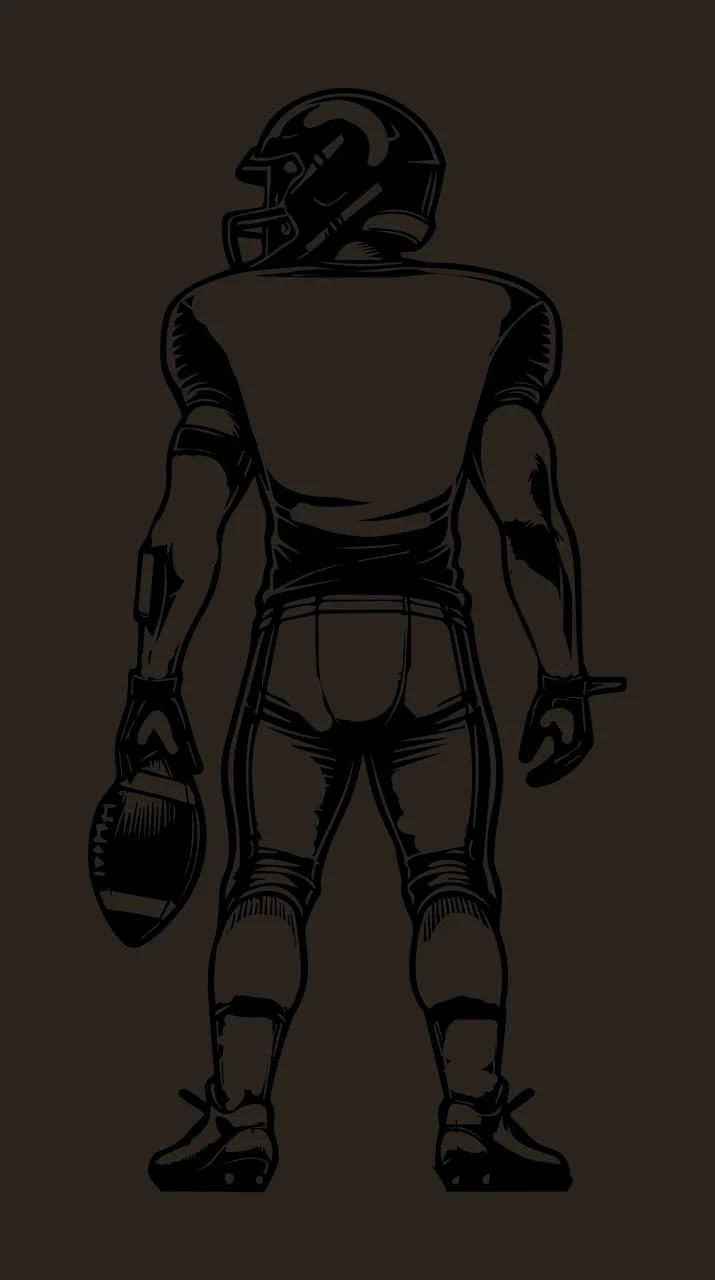 Football Player Player Standing Holding Ball helmet uniform contrast preview thumbnail