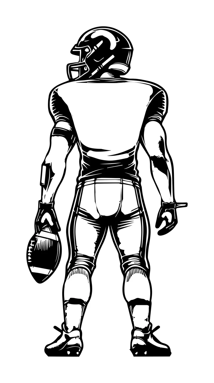 Football Player Player Standing Holding Ball helmet uniform