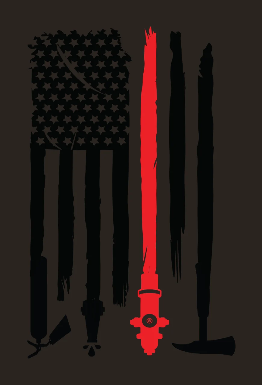 Flag Tools Vertical Graphic With Hanging stars extinguisher contrast preview thumbnail
