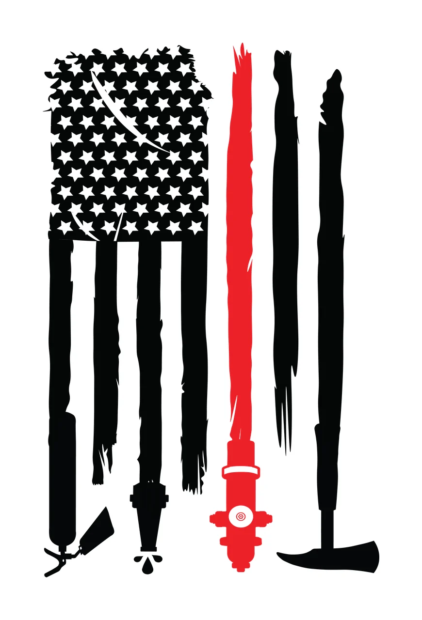 Flag Tools Vertical Graphic With Hanging stars extinguisher