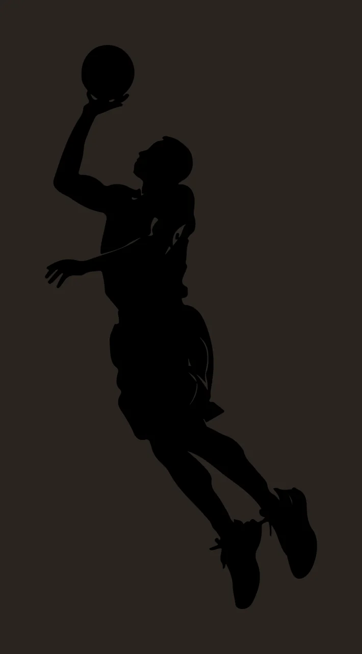 Player Black Silhouette Of A Basketball Jumping ball uniform contrast preview thumbnail