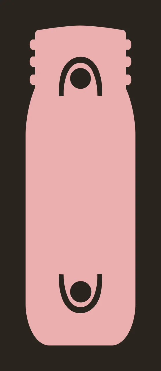 Cylindrical Black Shape With Two Internal Circular Cutout Cylinder contrast preview thumbnail