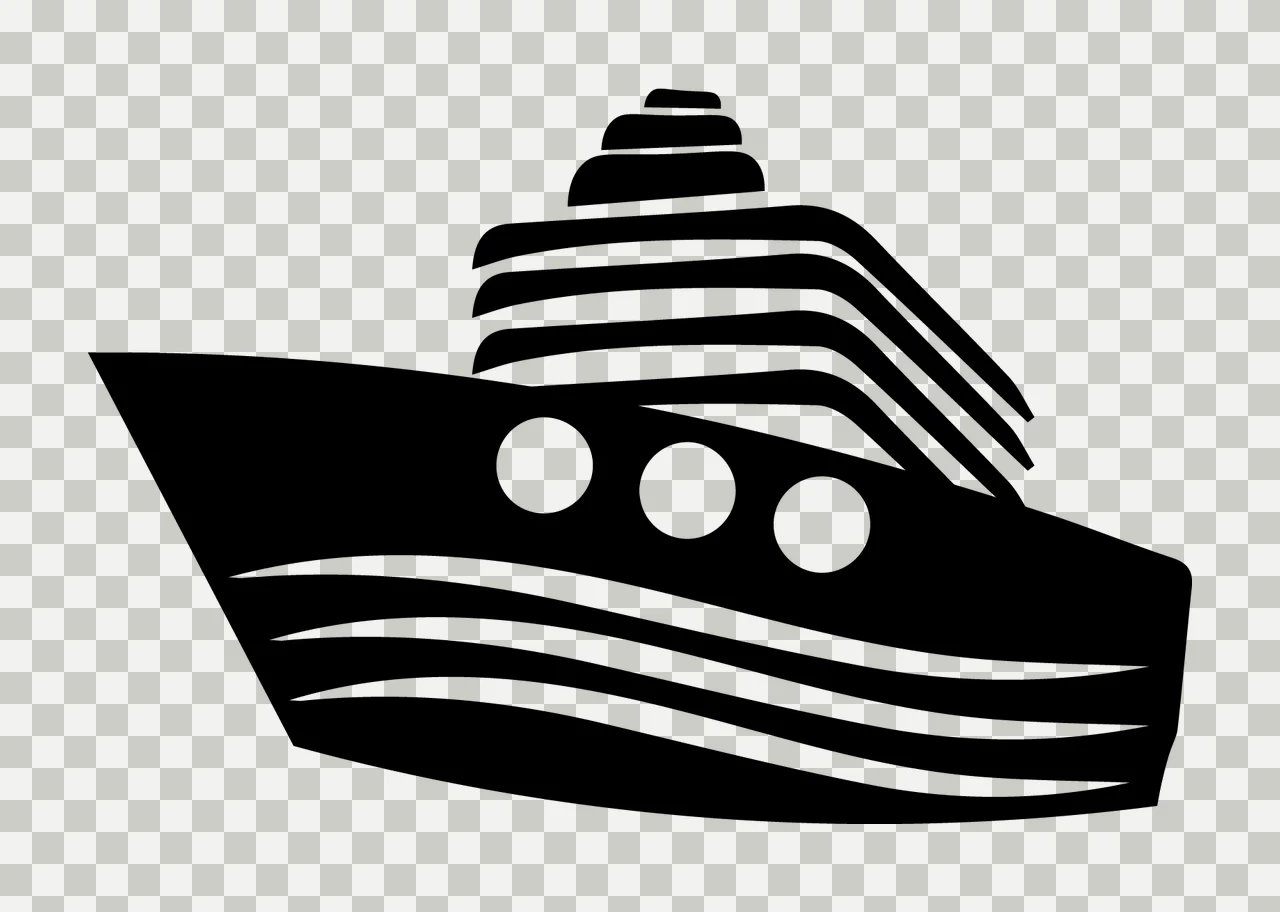 Cruise Ship Sailing With Watercraft And Boat transparency and detail preview thumbnail