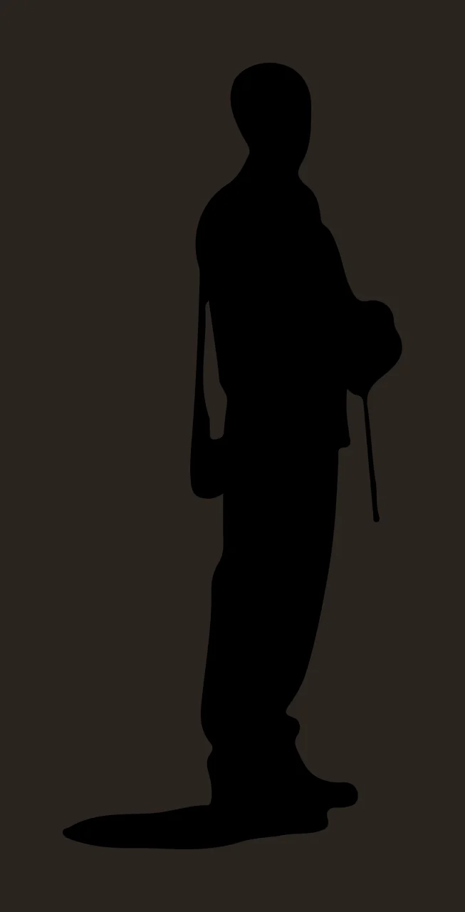 Black Silhouette Of A Standing Figure Holding object white contrast preview thumbnail
