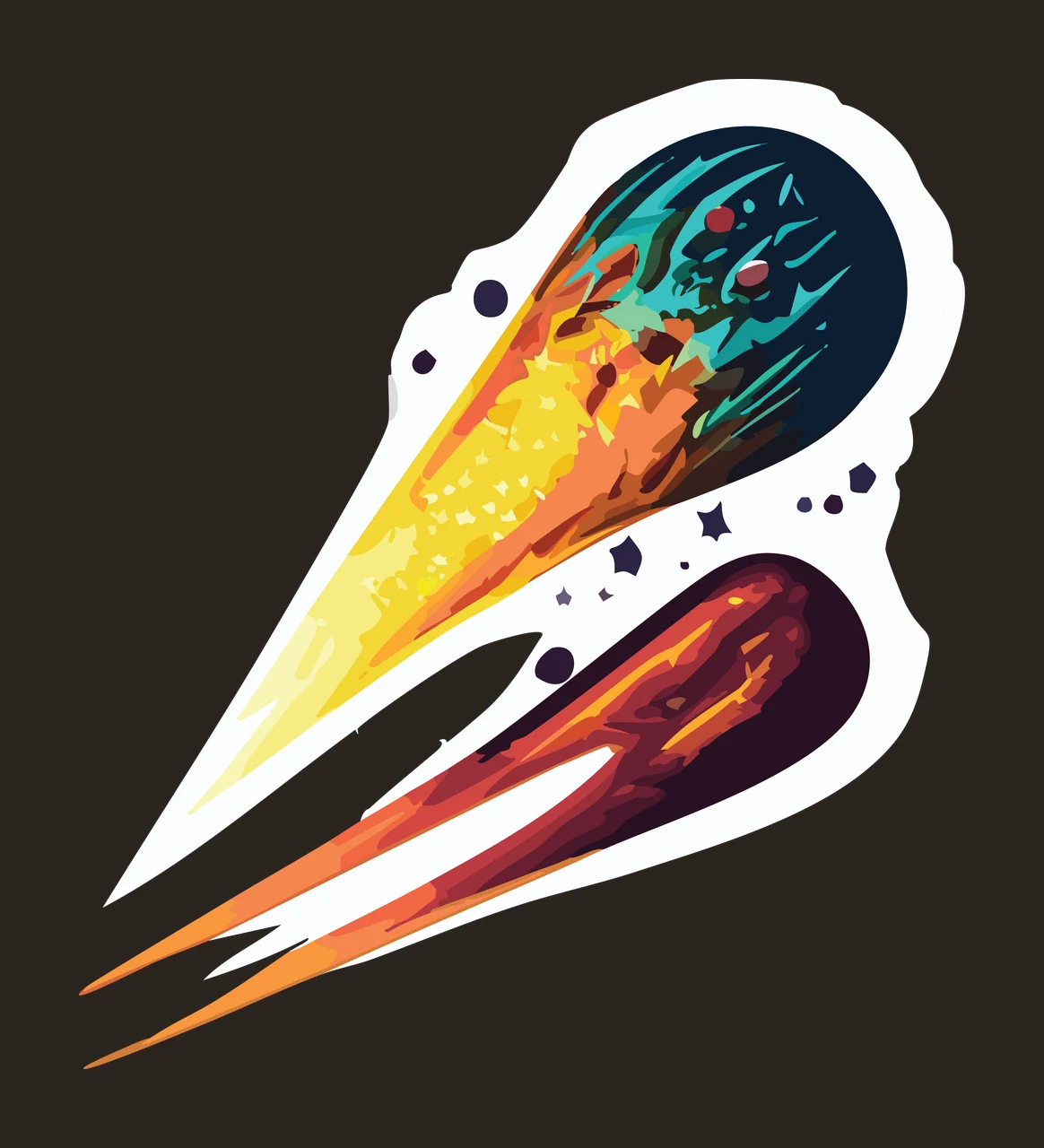 Abstract Bird Head Sketch facing beak line black white plain contrast preview thumbnail