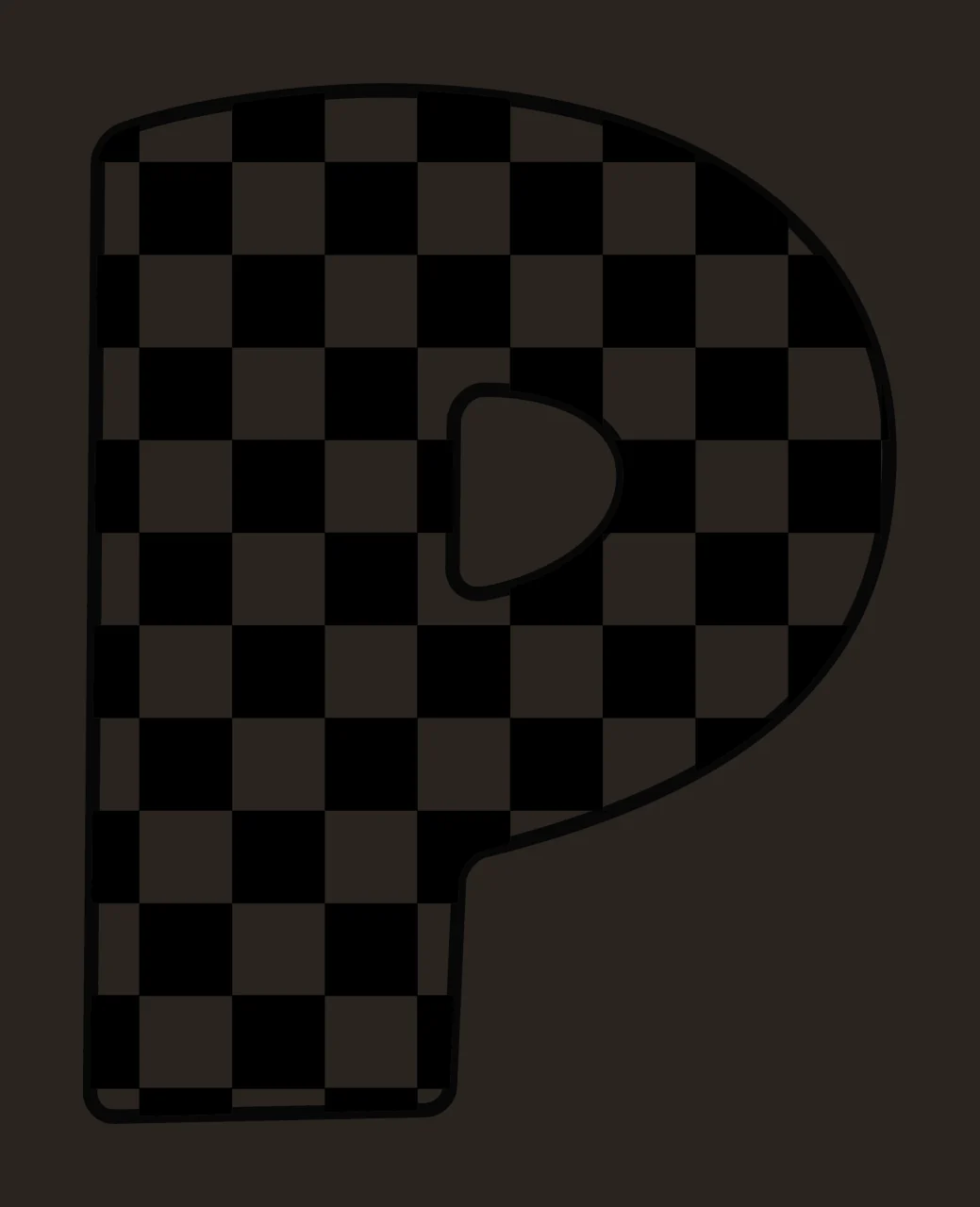 Can Glass Wrap P Letter Checkerboard Pattern contrast preview thumbnail