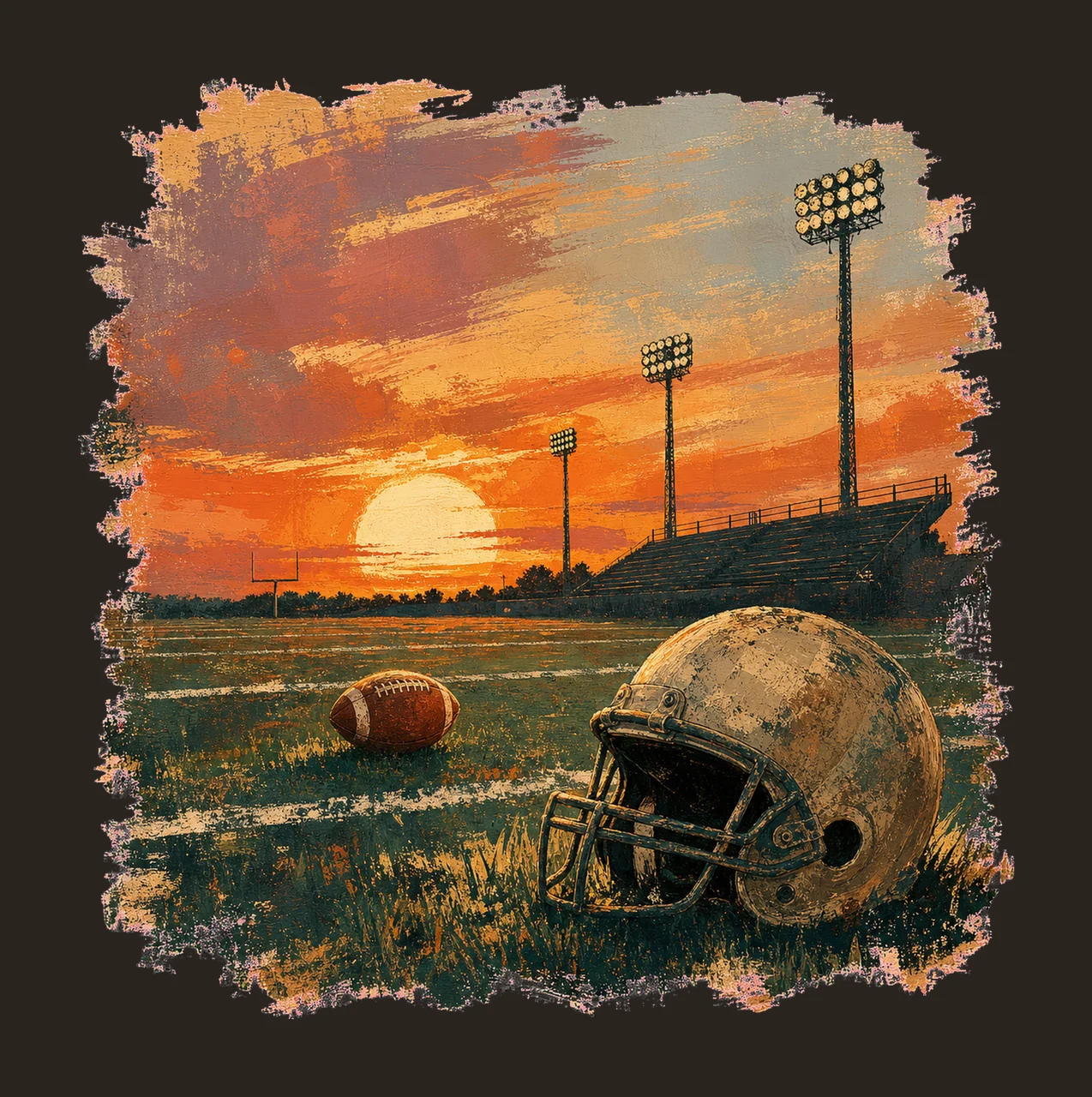 Football Mom Sunset Shirt Club Stripes Coastal Variation B contrast preview thumbnail