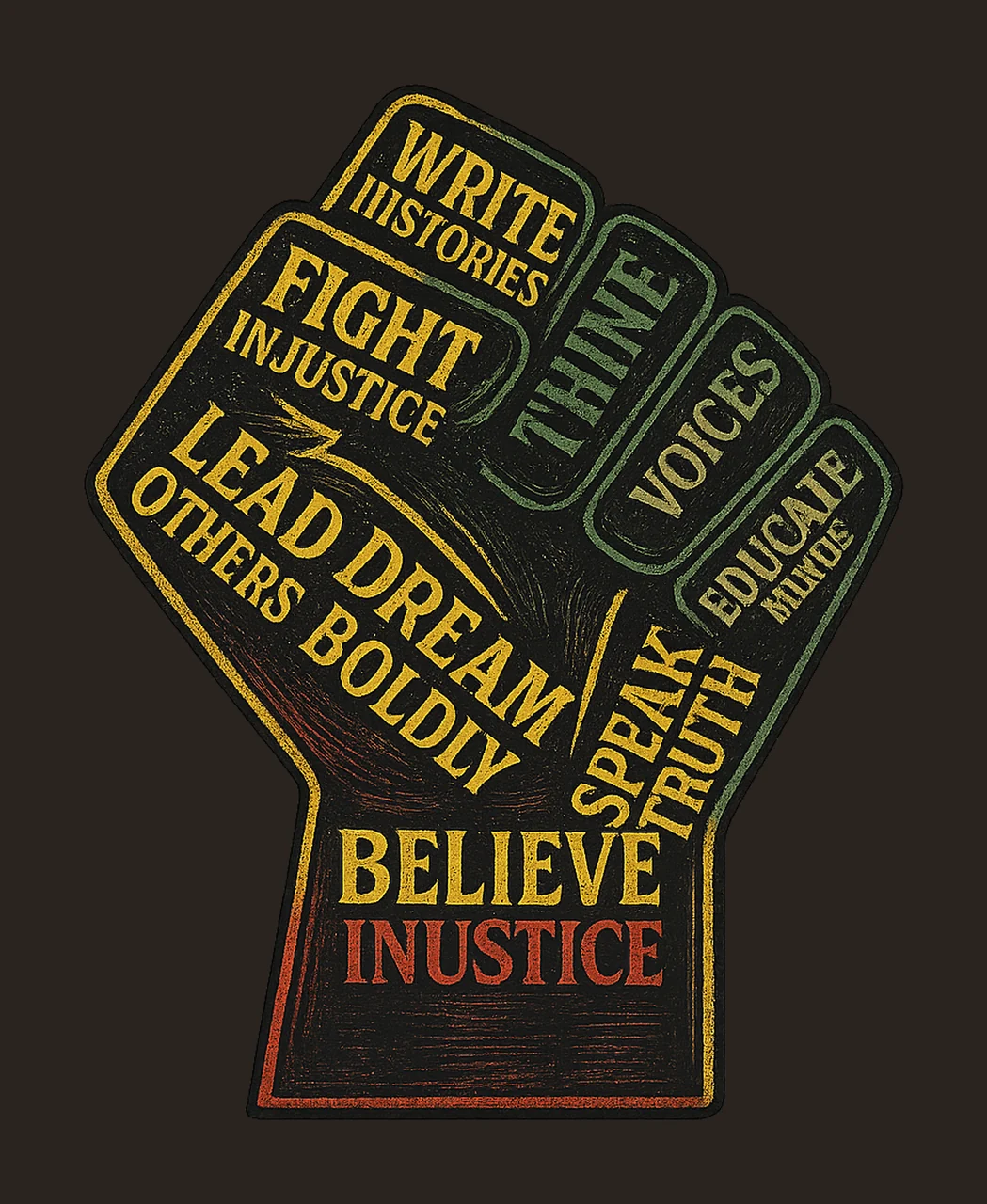 Power Fist Hand Inspirational Quote Design Empowerment contrast preview thumbnail