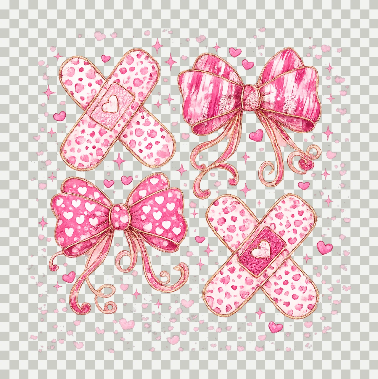 Valentine Nurse Valentine Love Coquette Bow Cupids Favorite transparency and detail preview thumbnail