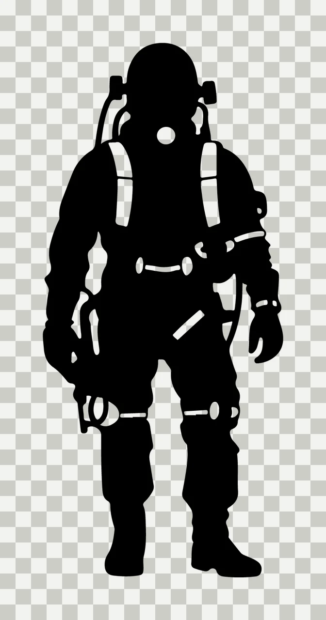 Can Glass Wrap Diver Suit Silhouette transparency and detail preview thumbnail