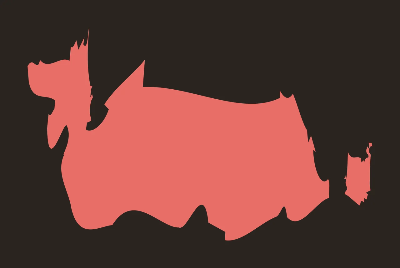 Map silhouette Illustration with landmass, island shape and flat shape in coral red and white contrast preview thumbnail