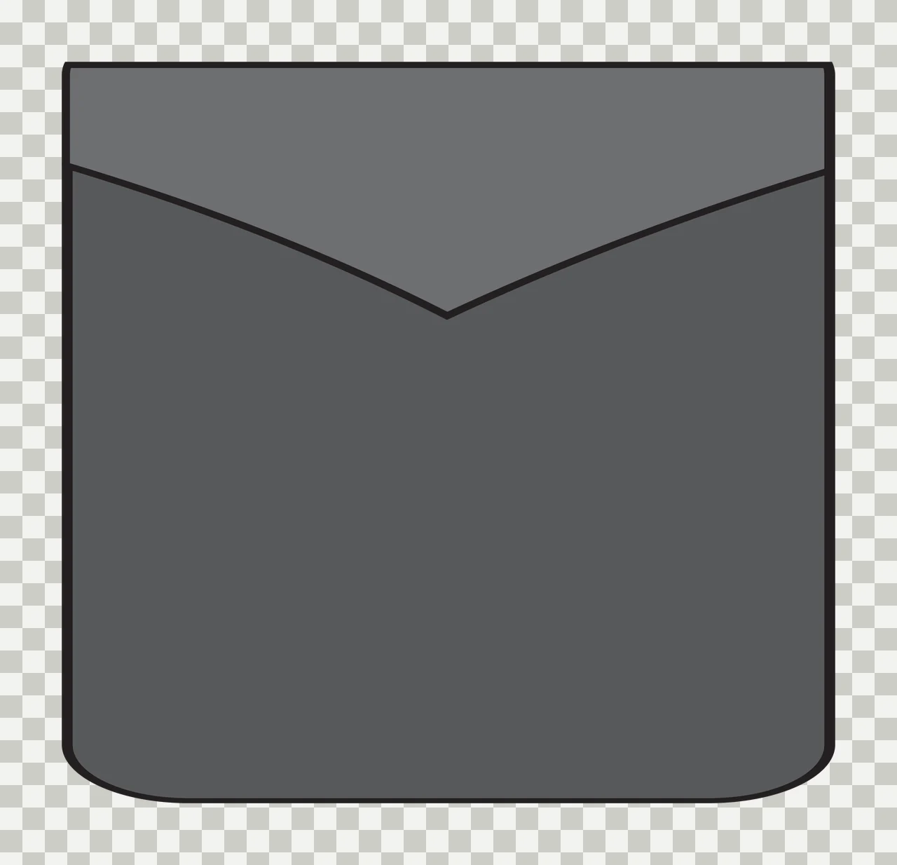 Black Rectangle Shape With Rounded Bottom Corners curved flat solid transparency and detail preview thumbnail