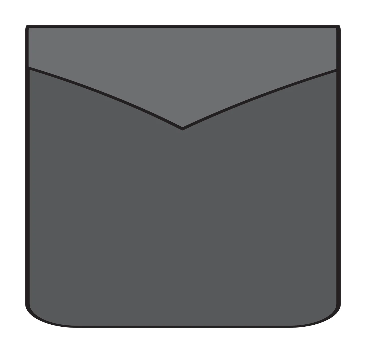 Black Rectangle Shape With Rounded Bottom Corners curved flat solid