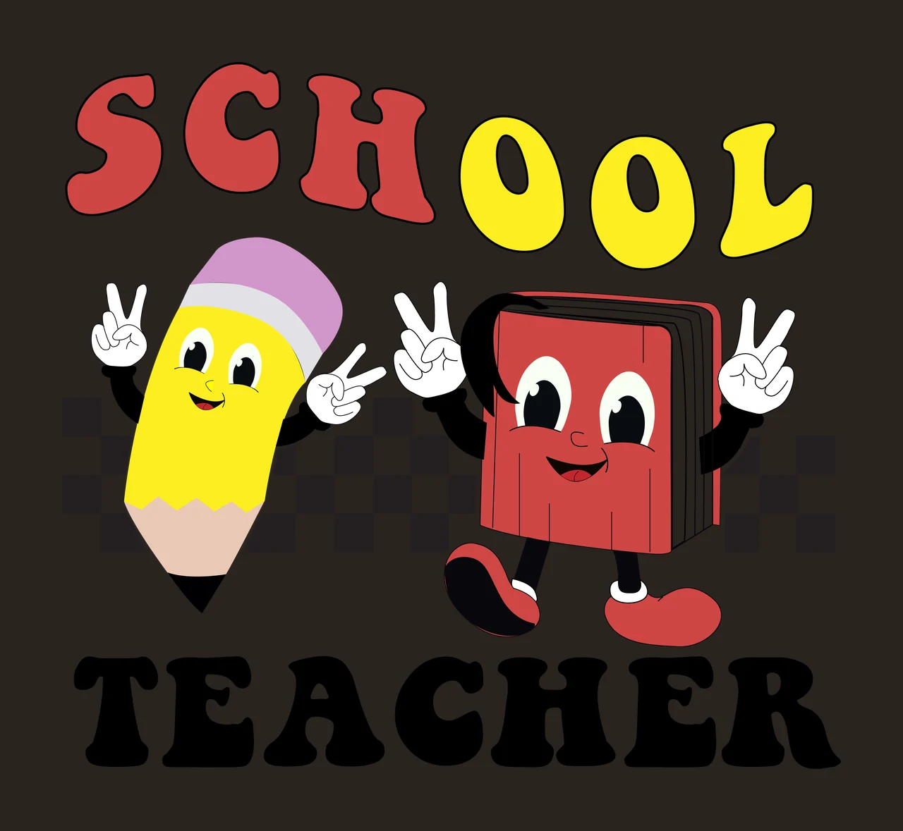 School Teacher Character Illustration Graphic pencil and book contrast preview thumbnail