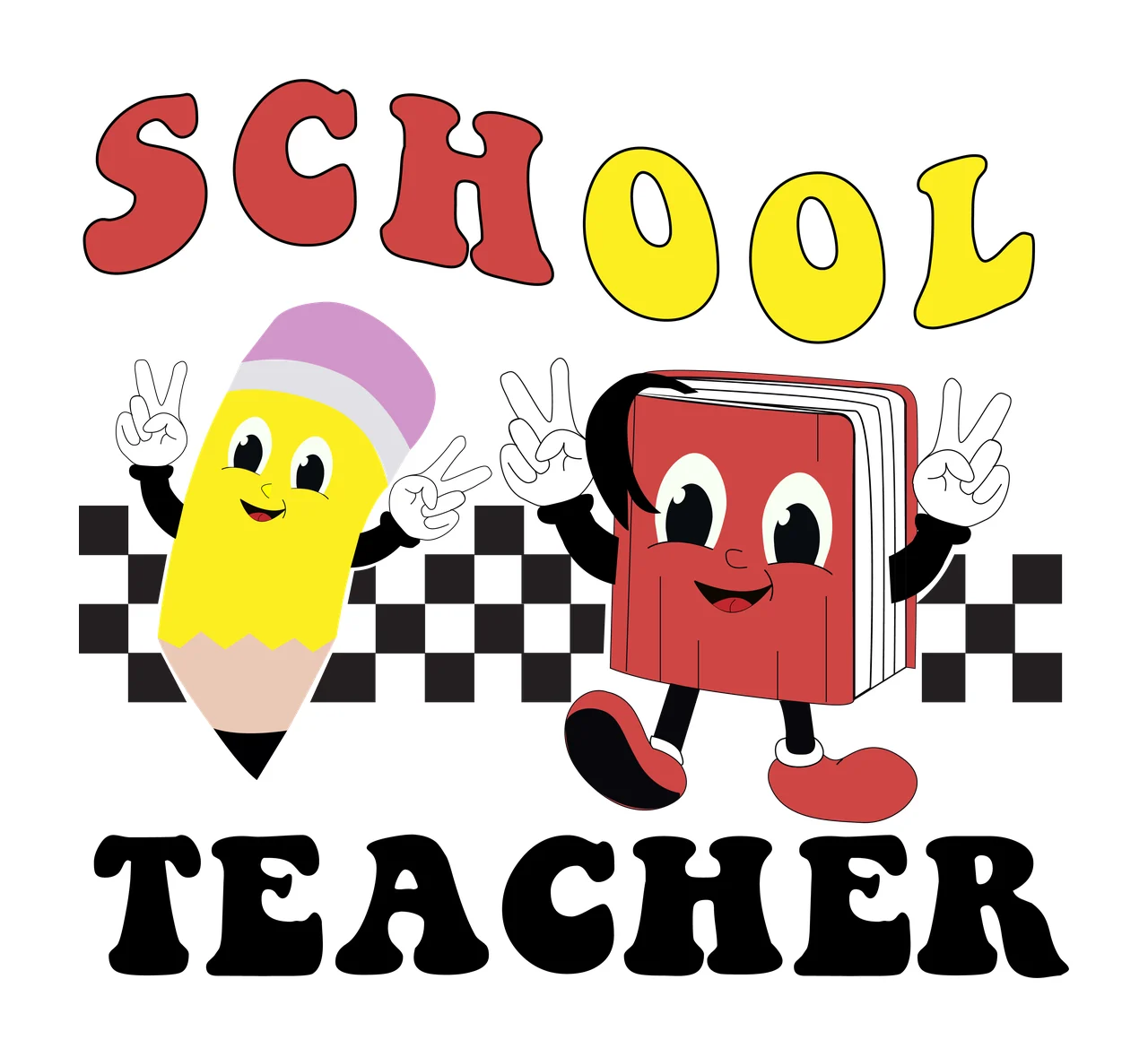School Teacher Character Illustration Graphic pencil and book