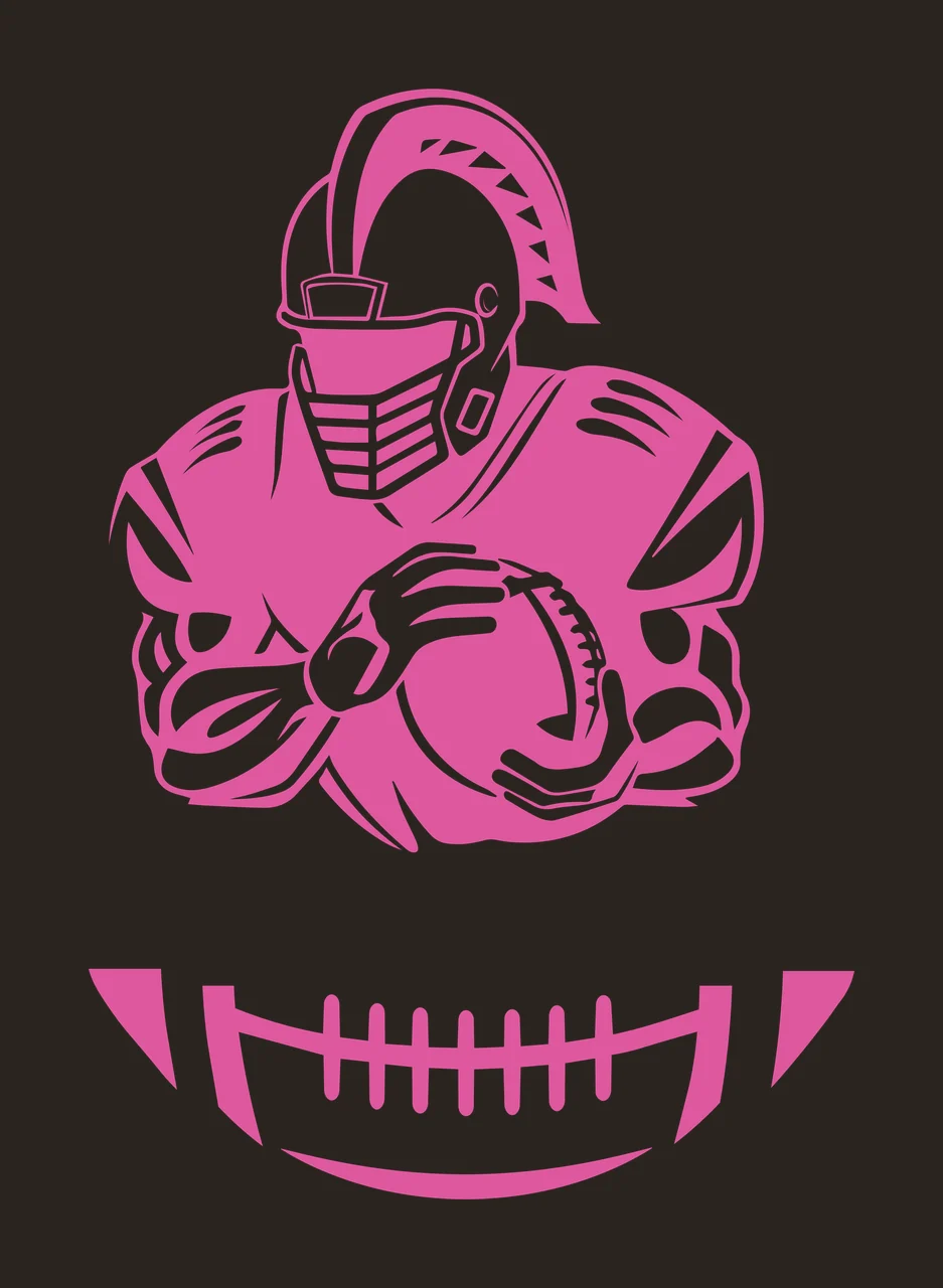Football Player With Helmet Holding Ball jersey black white contrast preview thumbnail