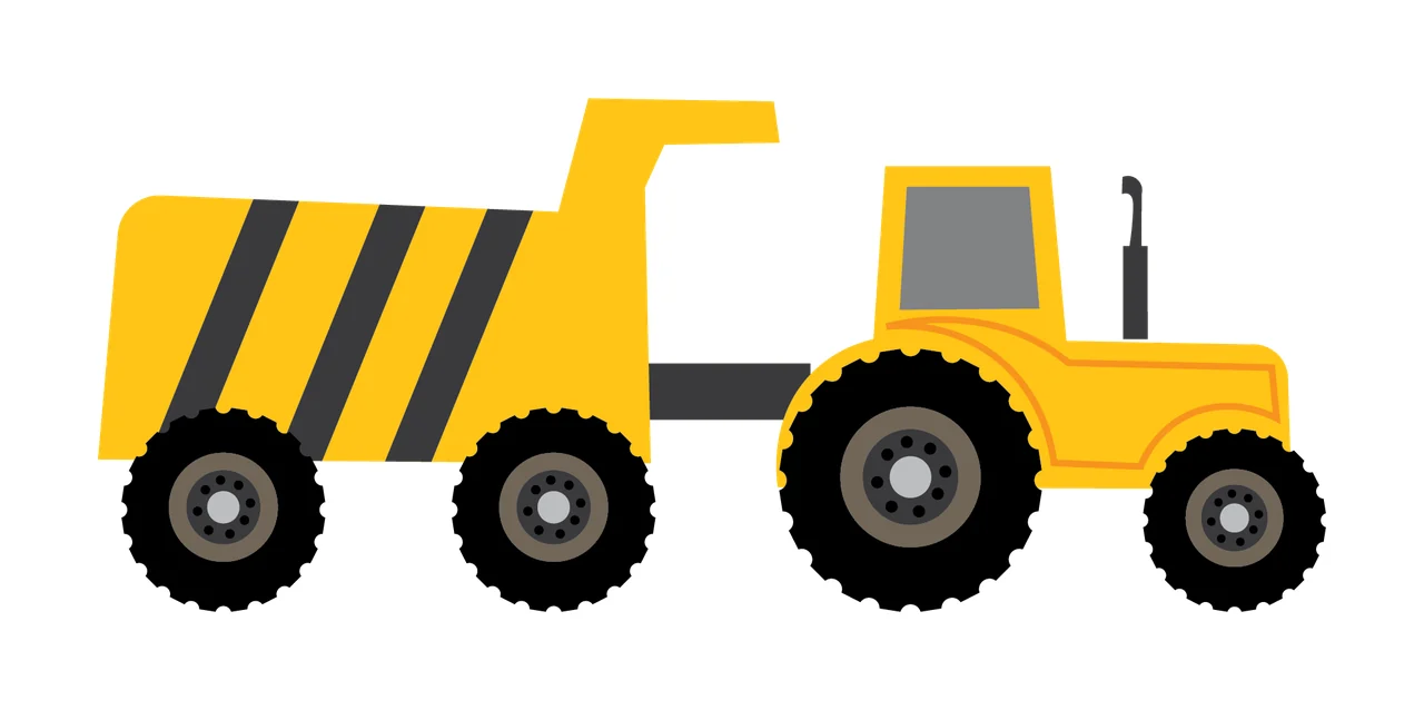 Black Silhouette Of A Farm Tractor Pulling Large carriage wheels