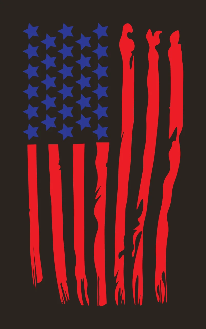 Flag Vertical Distressed American Silhouette hanging stars contrast preview thumbnail