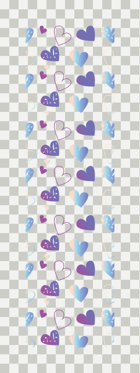 Hearts Pattern Black And White monochrome love shapes 45 F16 GLITTER transparency and detail preview thumbnail
