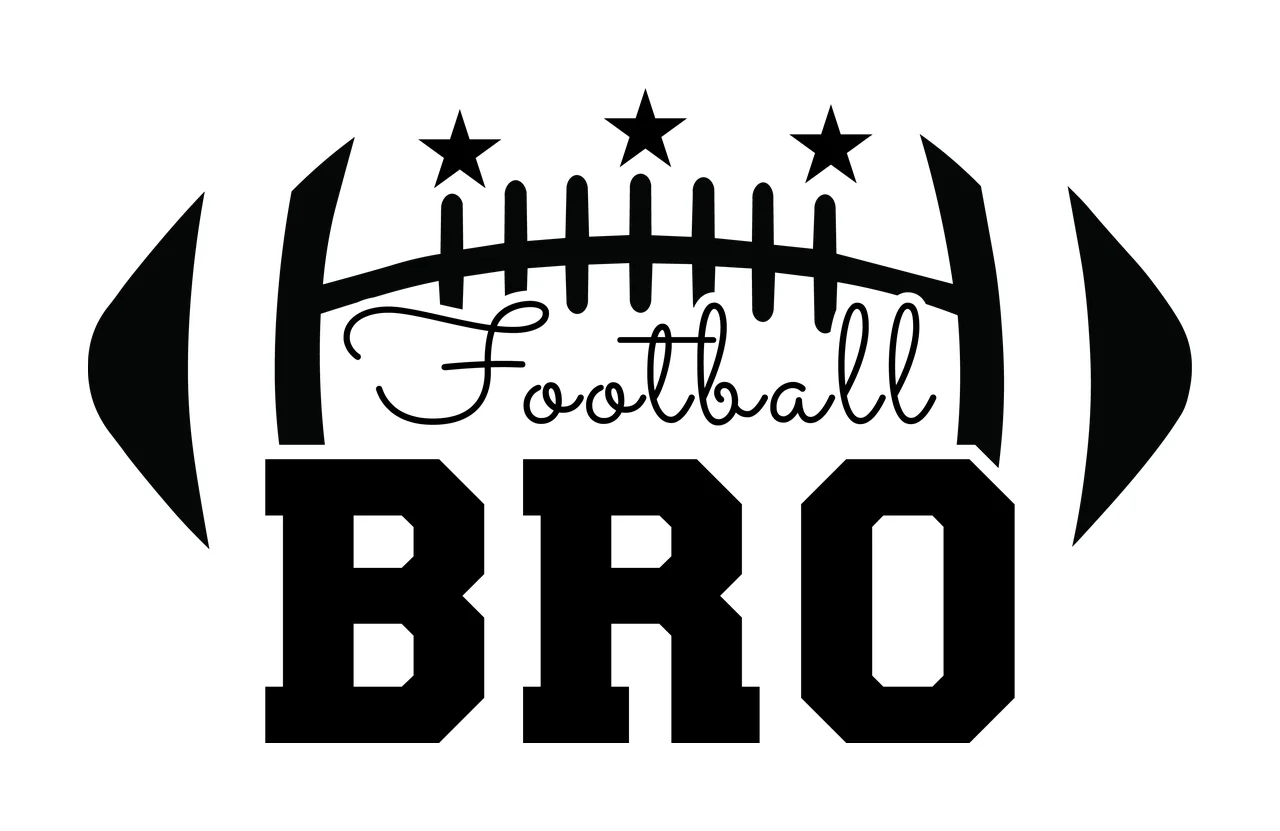 Football Bro Text With Stars black white typography 1 4 F16 footbal