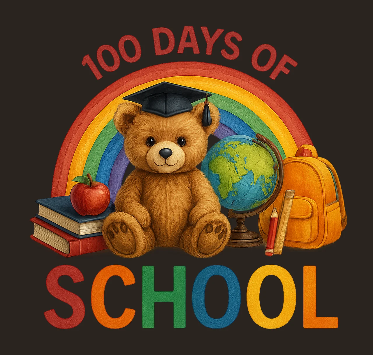 100 Days of School Artwork 1st Day Primary Sublimation contrast preview thumbnail