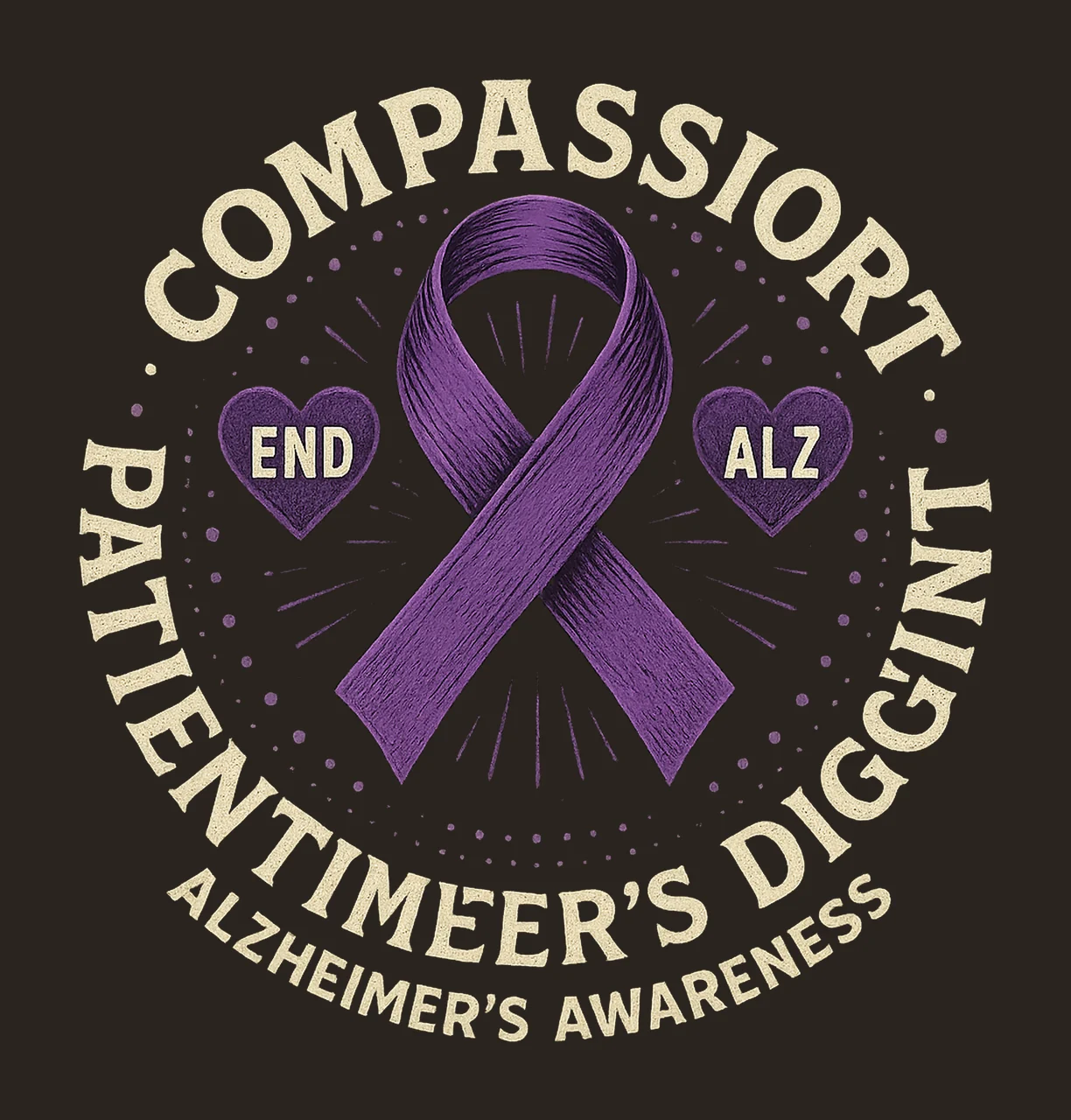Alzheimers awareness love support care DTF Print Sublimation contrast preview thumbnail