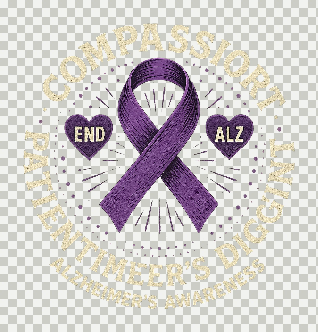 Alzheimers awareness love support care DTF Print Sublimation transparency and detail preview thumbnail