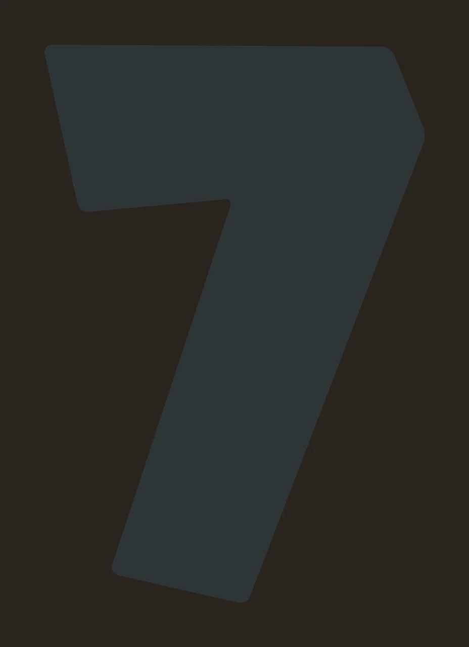 Number 7 Black Numeric Seven Digit Character minimalist bold contrast preview thumbnail
